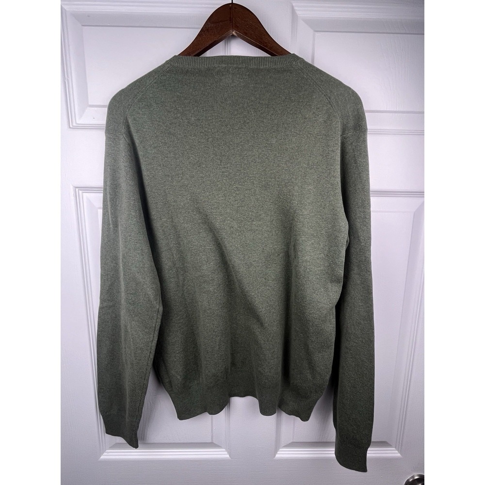 Polo Ralph‎ Lauren Sweater Mens Medium V-Neck Green Pima Cotton Pullover Pony - Picture 4 of 6